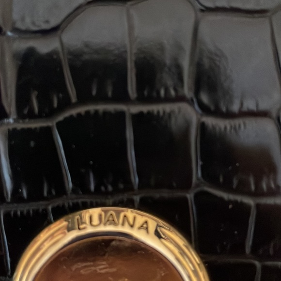 Luana Italy  black womens bag with long adjustable strap. Excellent condition. - Picture 2 of 12